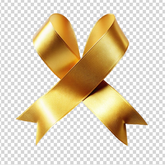 PSD a gold bow on transparent background