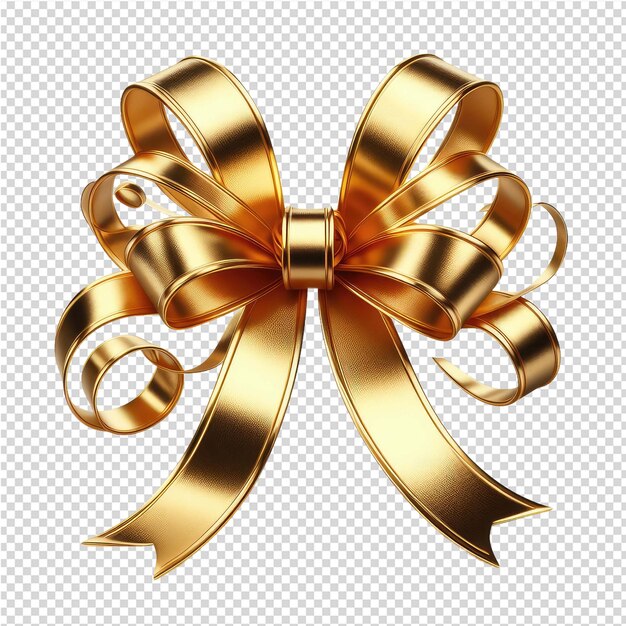 PSD a gold bow with a ribbon that says quot ribbon quot on it