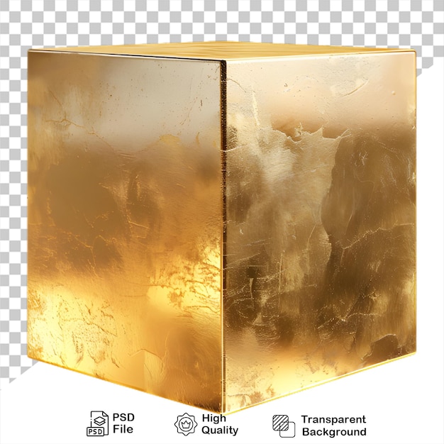 PSD a gold box isolated on transparent background with png file