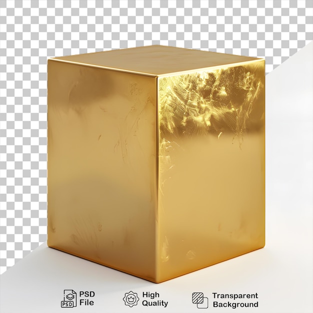 A gold box isolated on transparent background with png file