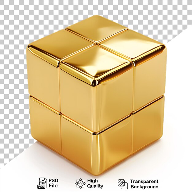 PSD a gold box isolated on transparent background with png file