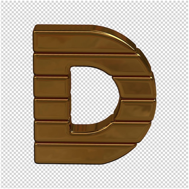 PSD lettera 3d di lingotti d'oro rendering