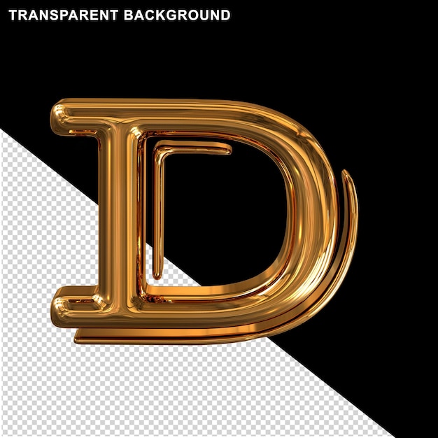 Gold capital letter d