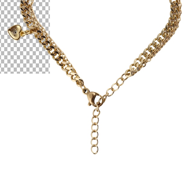 Gold chain necklace with a heart charm pendant