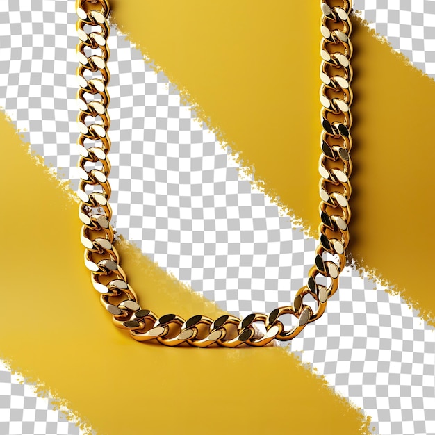 PSD gold chain on transparent background