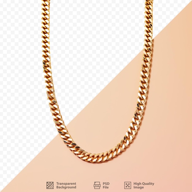 PSD a gold chain with a picture of a chain on it.