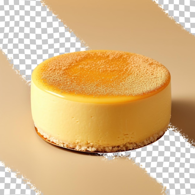 PSD gold cheese cake with transparent background