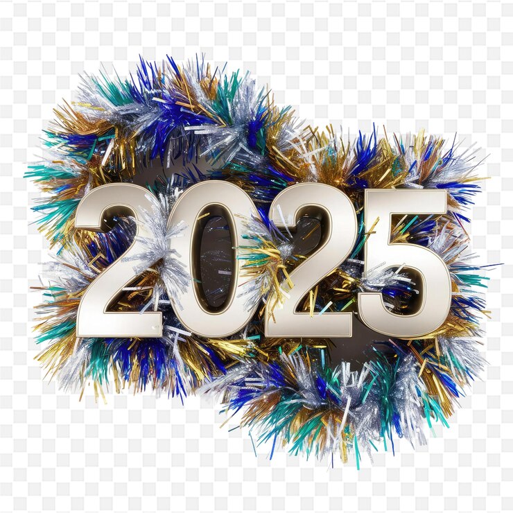 PSD a gold christmas wreath with the year 2012 on it