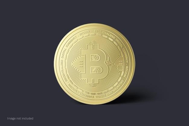 PSD gold coin or cryptocurrency mockups