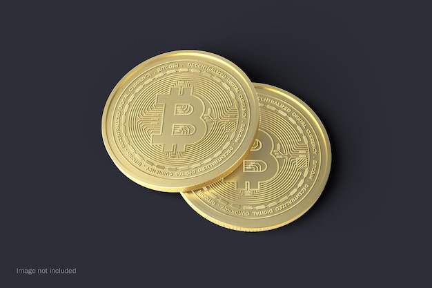 PSD gold coin or cryptocurrency mockups