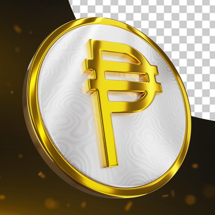 Premium PSD | Gold coin currency philippine peso 3d render