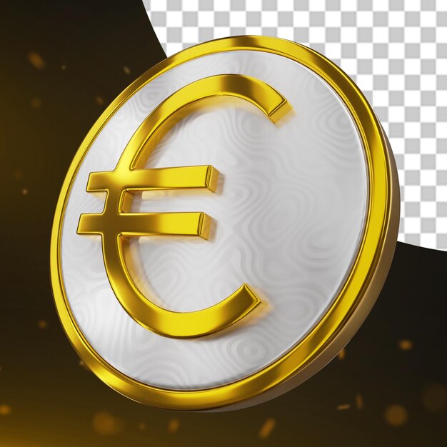 PSD render 3d della moneta d'oro dell'euro