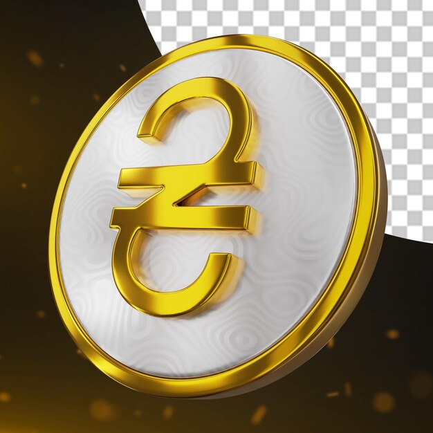 PSD moneta d'oro di valuta hryvnia 3d render