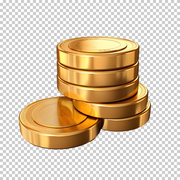 Gold coins concept png isolated on transparent background