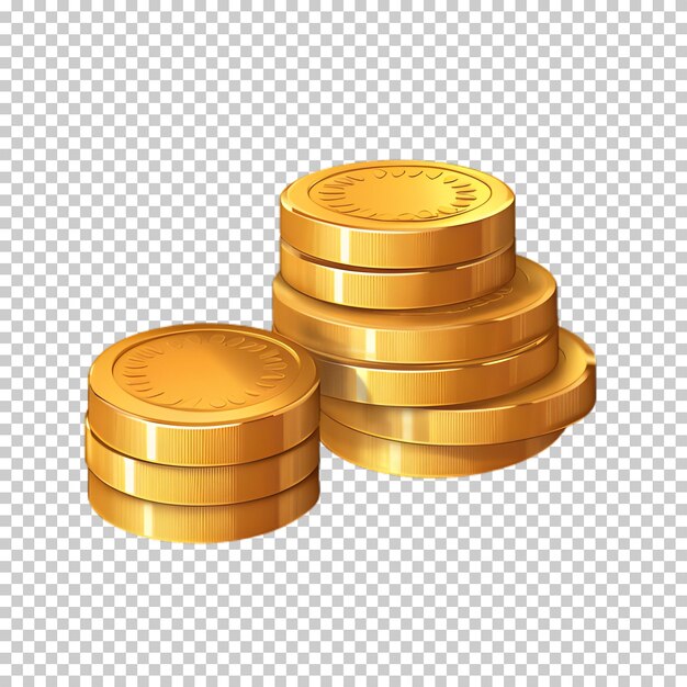 Gold coins concept png isolated on transparent background