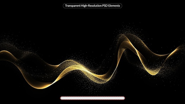 PSD ゴールドカラーデジタル粒子波流抽象技術背景概念