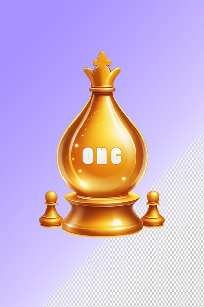PSD a gold colored bottle with the word o on it
