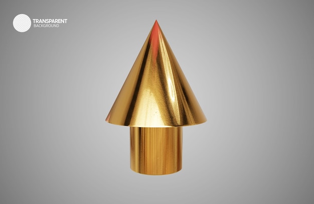 A gold cone with the word'consignment'on the top