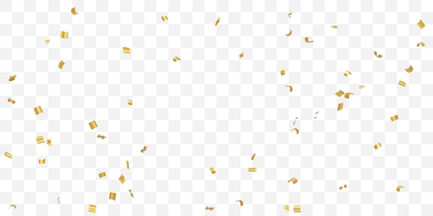 PSD gold confetti on transparent background