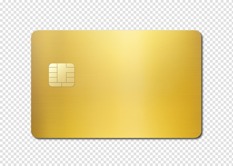 PSD gold credit card on a white background