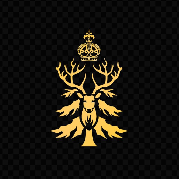 PSD gold crown on a black background