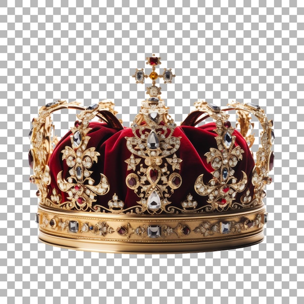 PSD gold crown on transparent background