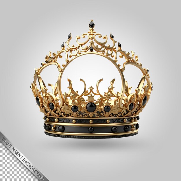 PSD a gold crown with a black and gold crown on it