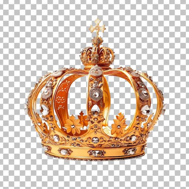 PSD a gold crown with diamonds on it and a diamond on it