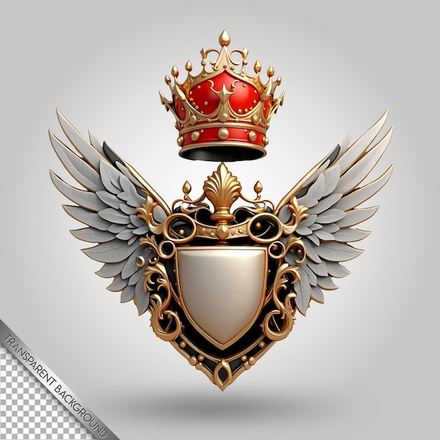 PSD a gold crown with a red crown and a gold crown