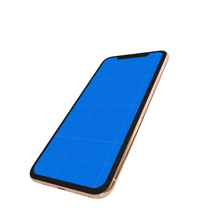 PSD gold & dark mobile mockup