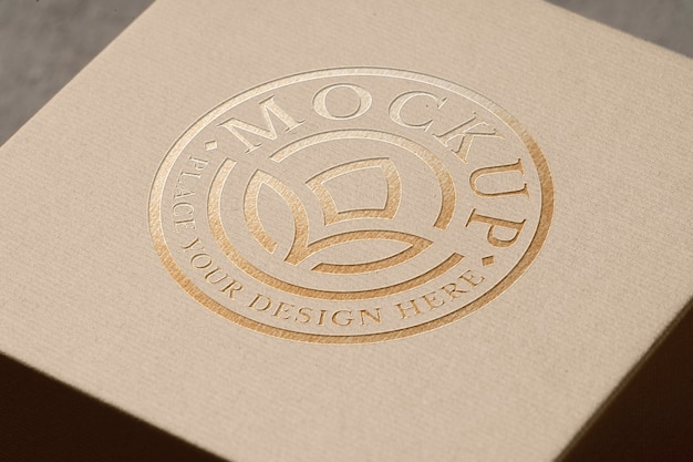 PSD gold deboss premium box mockup