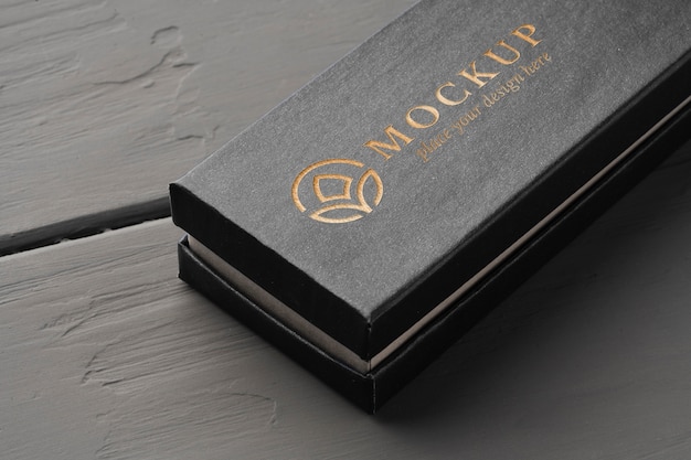 Gold deboss premium box mockup