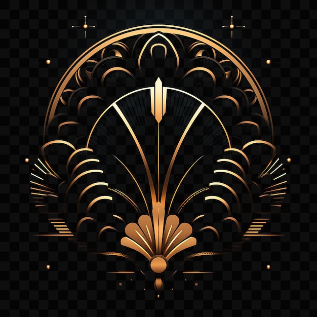 A gold design on a black background with a black background