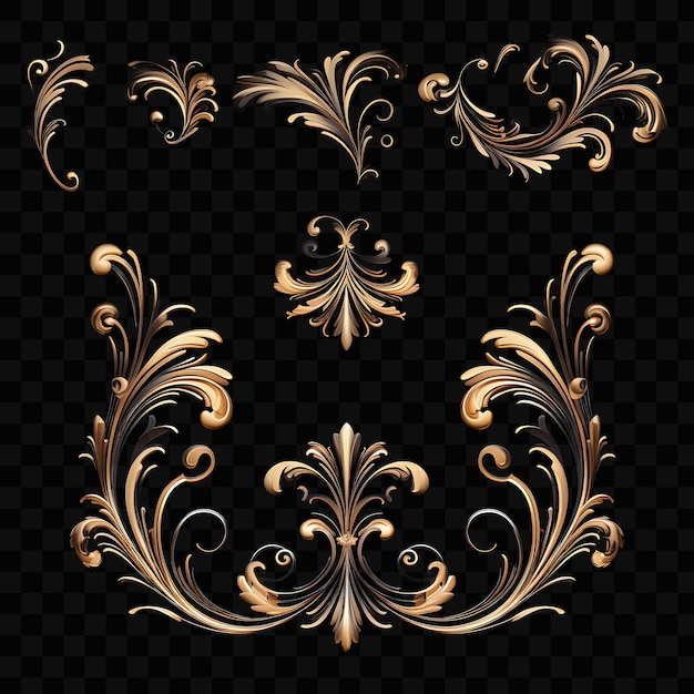 PSD a gold design on a black background with a black background