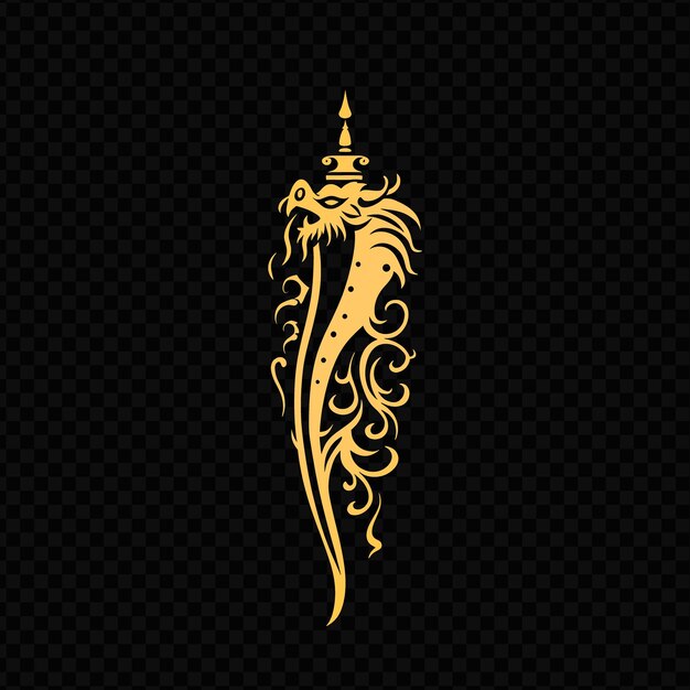 Gold design on a black background