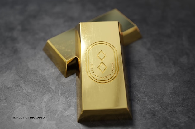 Gold diecut logo mockup luxury