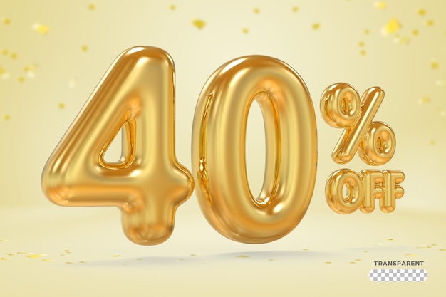 Sconto oro 40 di sconto sul rendering 3d