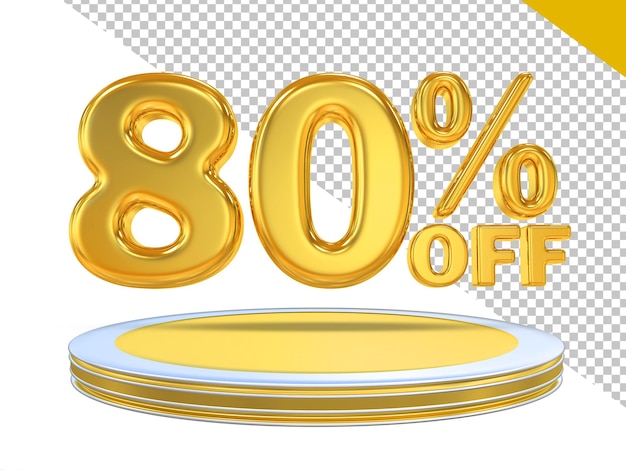 Gold discount 80 off with podium 3d render