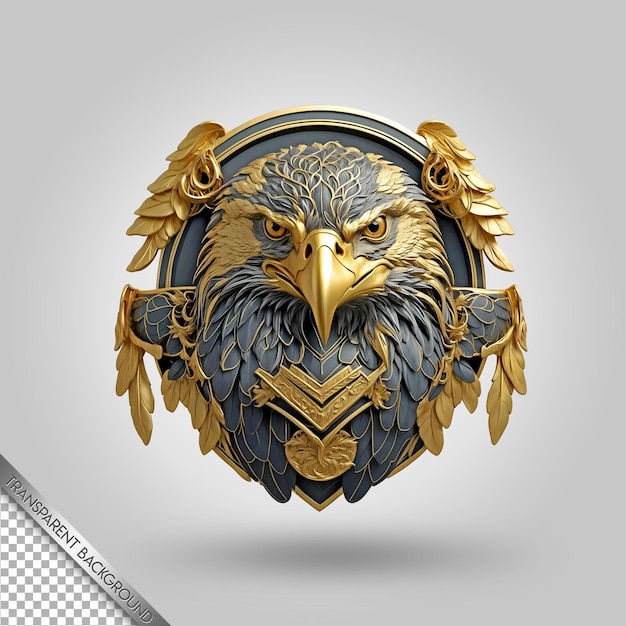 PSD a gold eagle with a crown on its head