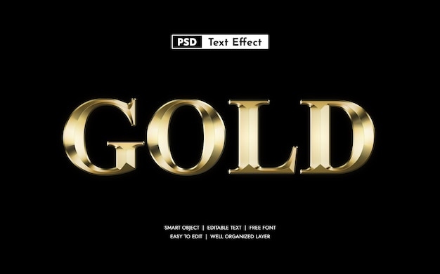 Gold editable text effect