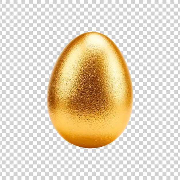 A gold egg with a flower design on a transparent background