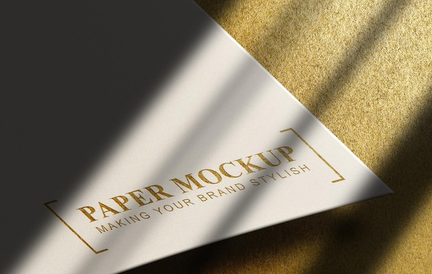 Gold embossed mockup with gold surface