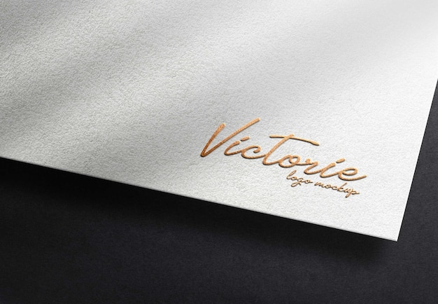 Gold embossed realistic mockup