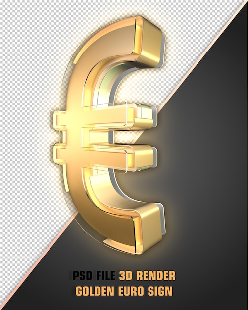 PSD gold euro sign