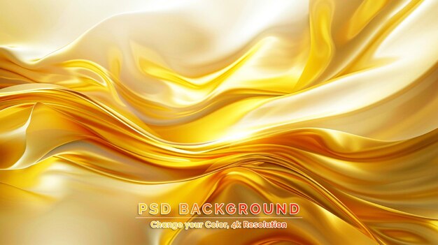 PSD gold fabric curvy silky abstract curvy fabric background