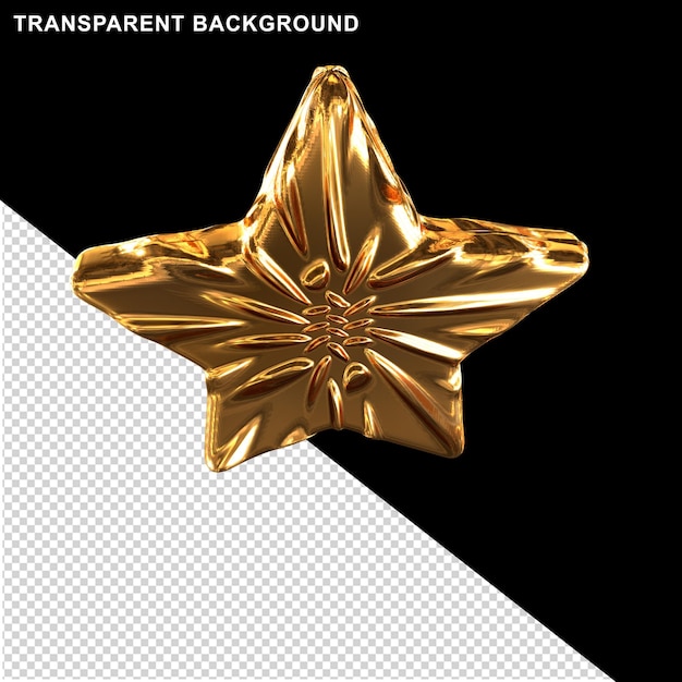 PSD gold fivepointed star