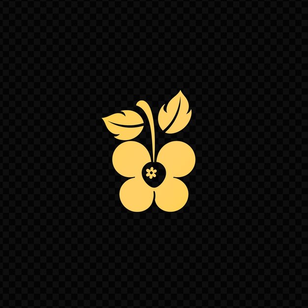 PSD gold flower on a black background