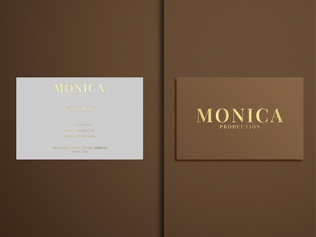 PSD gold foil business card mockup