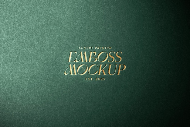 gold foil emboss logo mockup