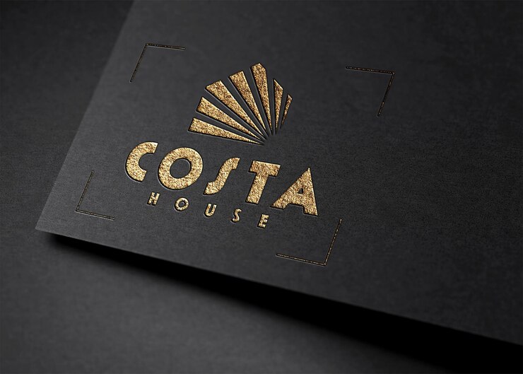 gold foil logo mockup
